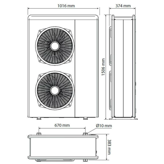 Ariston Nimbus Plus 120 M NET R32 monob. hősziv. 12 kW, fali beltérivel, 1 fütőkör, 1 fázis