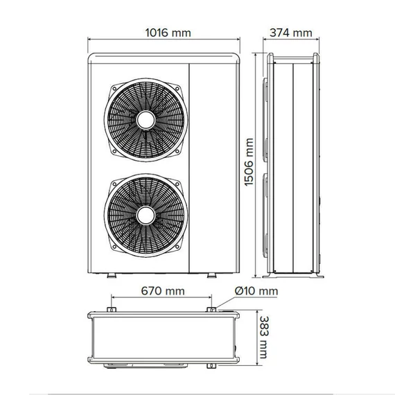 Ariston Nimbus Compact 120 M NET R32 monob. hősziv. 12 kW, beltéri+180l HMV, 1 fütőkör, 1 fázis