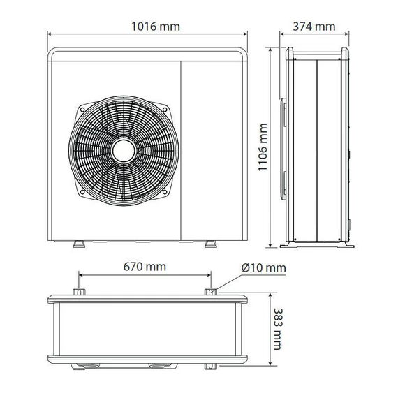 Ariston Nimbus Pocket 80 M-T NET R32 monob. hősziv. 8 kW, 1 fütőkör, 3 fázis