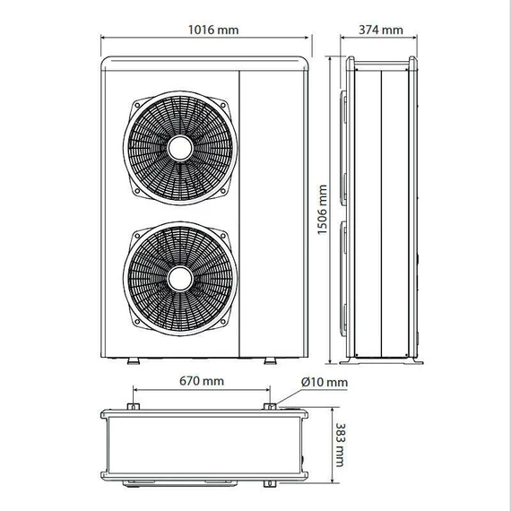 Ariston Nimbus Pocket 120 M NET R32 monob. hősziv. 12 kW, 1 fütőkör, 1 fázis