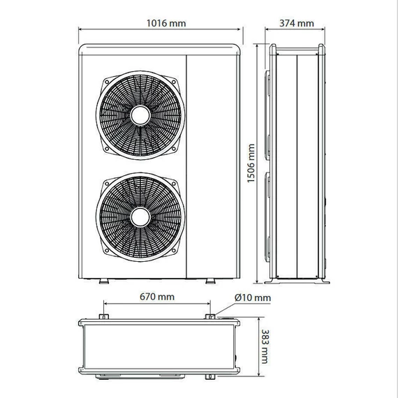 Ariston Nimbus Pocket 120 M-T NET R32 monob. hősziv. 12 kW, 1 fütőkör, 3 fázis