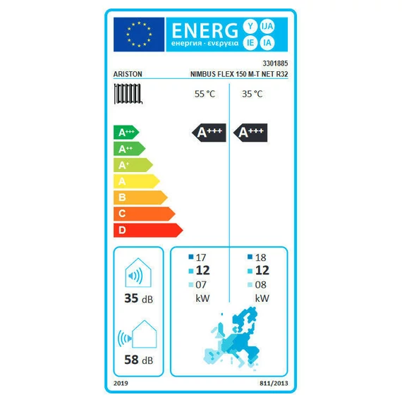 Ariston Nimbus Flex 150 M-T NET R32  monoblokkos hőszivattyú ( 3301885 )