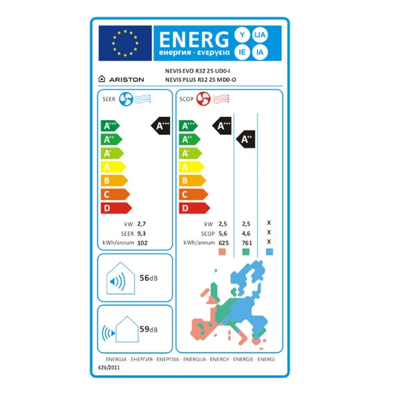 Ariston Nevis Evo 25 mono split klíma szett 2.7 kW + Wifi modul (3381564)