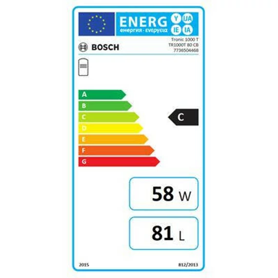 Bosch Tronic 1000T 80 CB indirekt elektromos vízmelegítő, balos csatlakozással 2000W (7736504468)