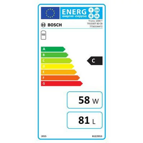 Bosch Tronic 1000T 80 CB indirekt elektromos vízmelegítő, jobbos csatlakozással 2000W (7736504472)