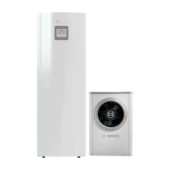 Bosch Compress 7000i AWM S+AW-13S levegő-víz hőszivattyú,monoblok,tárolós 190L,solar,+fűtőbeté,R410A