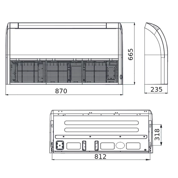 Gree multi split klíma beltéri parapet egység 3.5 kW (GTH(12)CA-K6DNA1A/I)