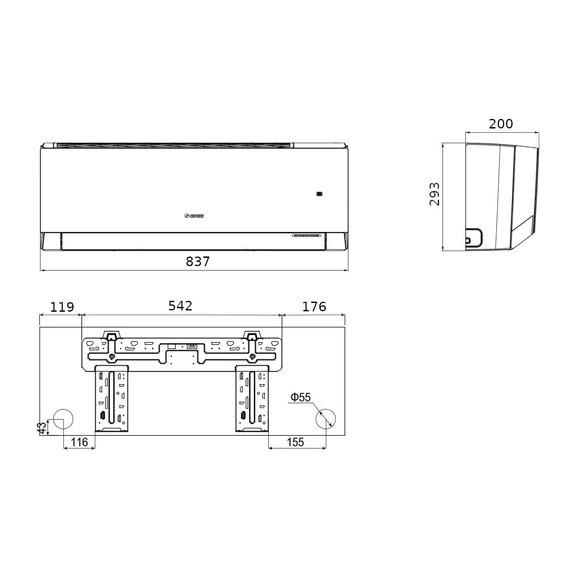 Gree Smart one mono split klíma szett 2.7 kW (GWH09AOCXB-K6DNA2A)