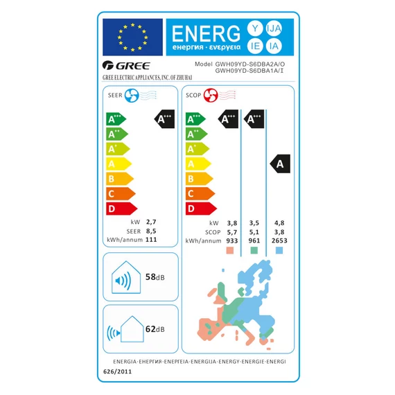 Gree Amber Royal mono split klíma szett 2.7 kW (GWH09YD-S6DBA1A)