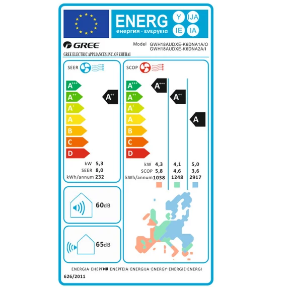 Gree Smart one mono split klíma szett 5.2 kW (GWH18AODXE-K6DNA2A)