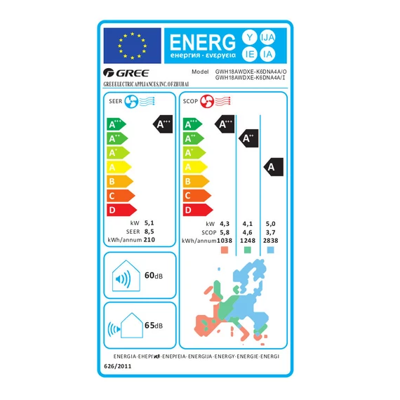 Gree Cosmo mono split klíma szett 5.3 kW (GWH18AWDXE-K6DNA4A)