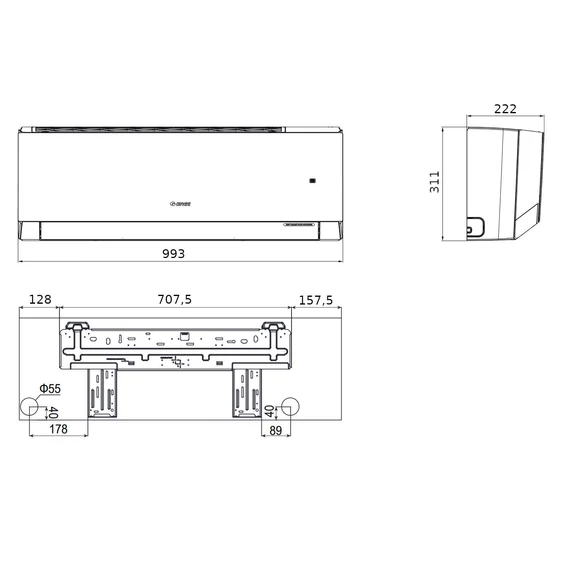 Gree Smart one mono split klíma szett 7 kW (GWH24AODXF-K6DNA2B)