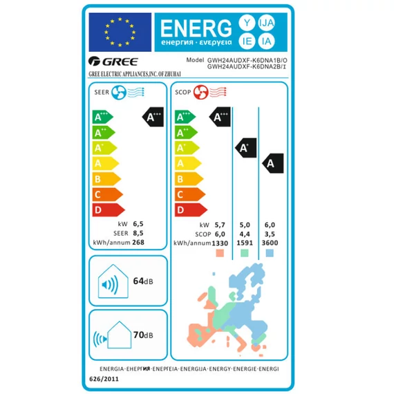 Gree Smart one mono split klíma szett 7 kW (GWH24AODXF-K6DNA2B)