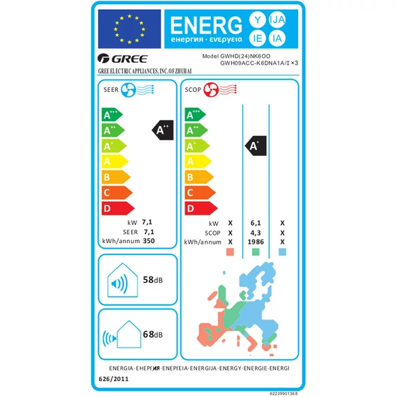 Gree multi split klíma kültéri egység 7.1 kW - max. 3 beltéri GWHD(24)NK6OO