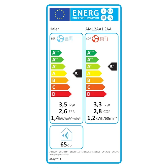 HAIER AM12AA1GAA hűtő-fűtő mobil klíma berendezés R290 3,5 kW (HAIER-AM12AA1GAA)
