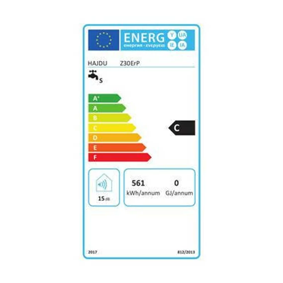 Hajdu Z-30 ErP elektromos forróvíztároló 30 literes 1800 Watt fali függőleges (2111511116)