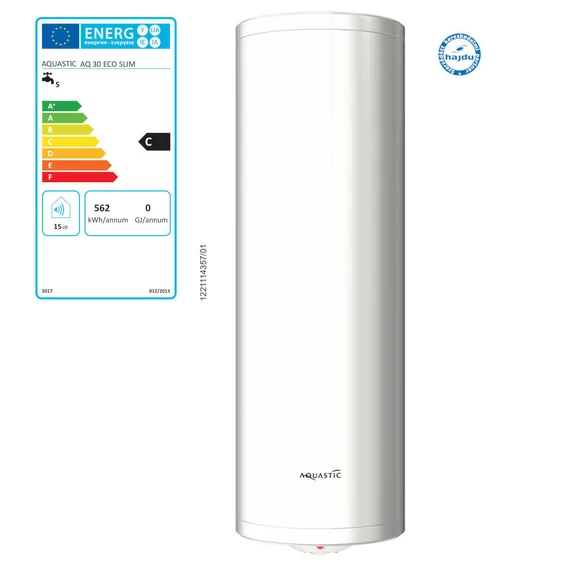 Hajdu Aquastic AQ ECO SLIM 30 függőleges forróvíztároló, keskeny kivitel, 30 literes (2111513511)