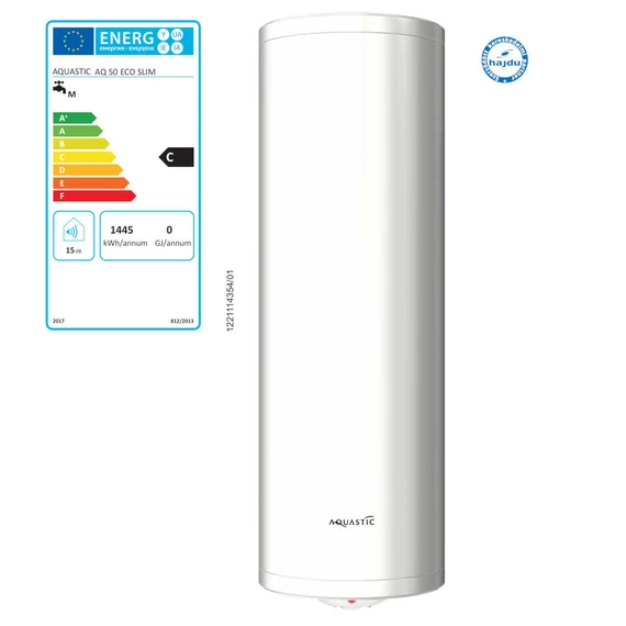 Hajdu Aquastic AQ ECO SLIM 50 függőleges forróvíztároló, keskeny kivitel, 50 literes (2111613511)