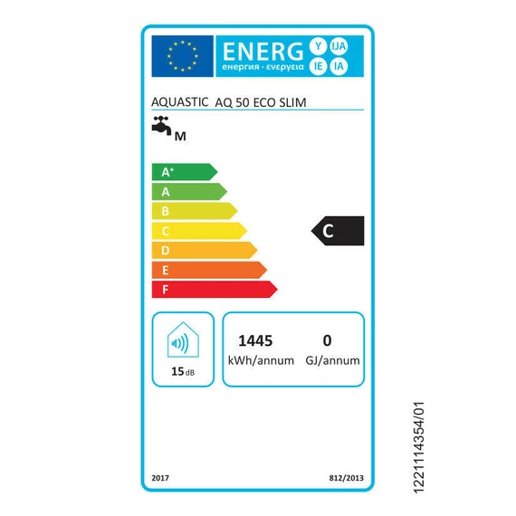 Hajdu Aquastic AQ ECO SLIM 50 függőleges forróvíztároló, keskeny kivitel, 50 literes (2111613511)