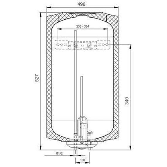 Hajdu Aquastic AQ ECO 50 Erp, függőleges forróvíztároló, 50 literes (2111613540)