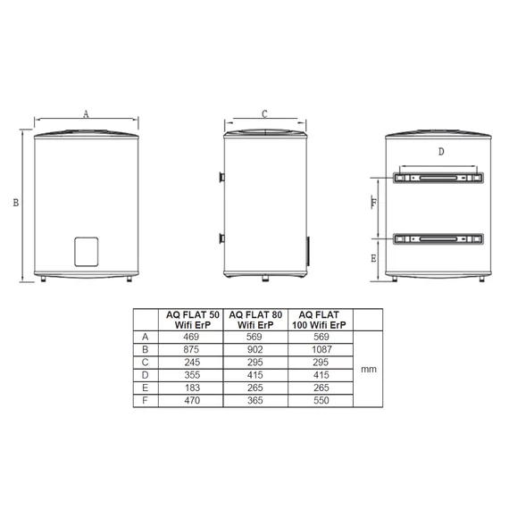 Hajdu Aquastic AQ Flat WIFI F50 ErP szögletes elektromos vízmelegítő (2111613550)