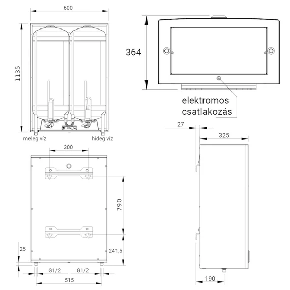 Hajdu Aquastic AQ Flat F120 ErP szögletes elektromos vízmelegítő (2112014412)