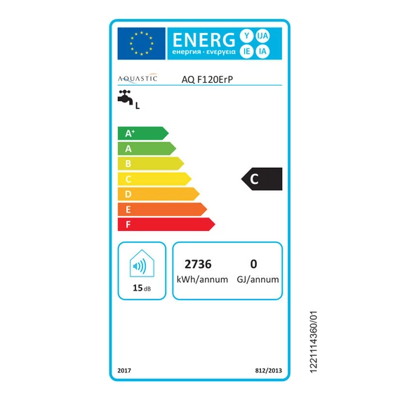 Hajdu Aquastic AQ Flat F120 ErP szögletes elektromos vízmelegítő (2112014412)