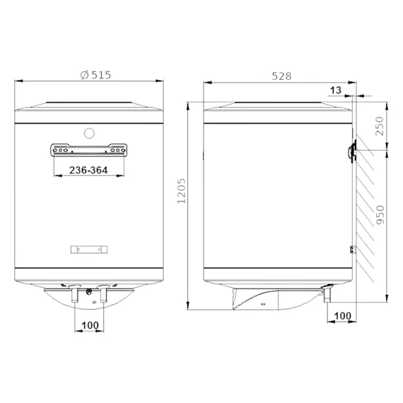 Hajdu Smiley R.2 elektromos vízmelegítő, 150 literes, függőleges (2112113830)