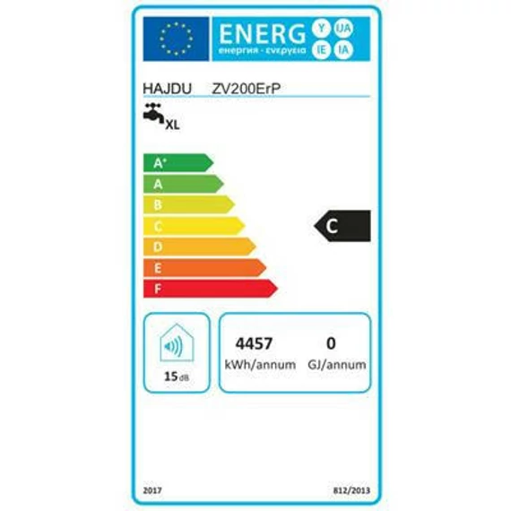 Hajdu ZV200 ErP elektromos vízmelegítő 200 literes, vízszintes (2112411221)