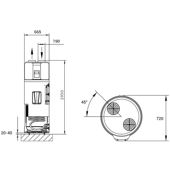 Hajdu HB300C hőszivattyús forróvíztároló 300 literes 1 hőcserélővel (2232631200)