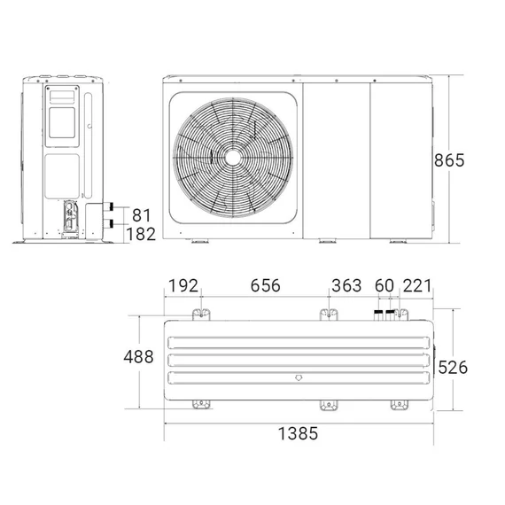 Hajdu HPAW-16 levegő-víz fűtési/hűtési hőszivattyú 16kW, 3fázis, R32