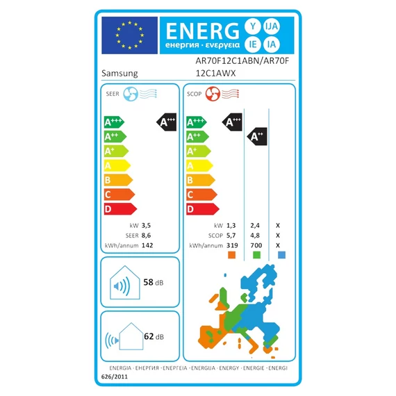 Samsung WindFree Avant Black mono split klíma szett 3.5 kW (AR70F12C1ABNEU+AR70F12C1AWXEU)