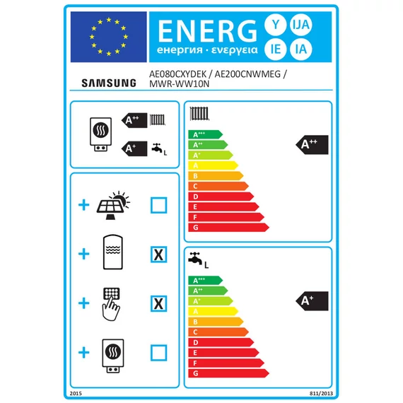 Samsung Mono ClimateHub R290 hőszivattyú 8 kW + 200l-es tartály + vezetékes szabályzó, 1 fázis (MCH-R290-8-1-1)