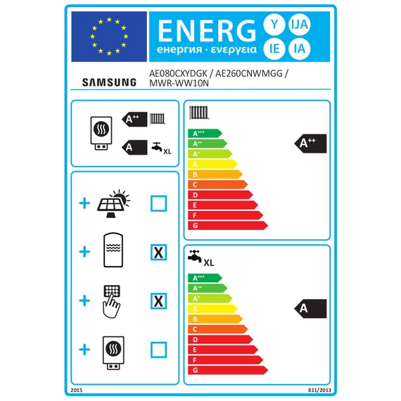 Samsung Mono ClimateHub R290 hőszivattyú 8 kW + 260l-es tartály + vezetékes szabályzó, 3 fázis (MCH-R290-8-2-3)