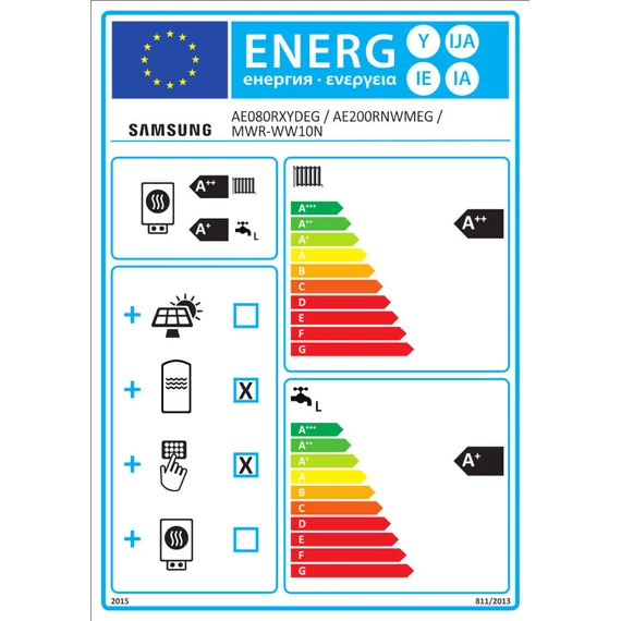 Samsung Mono ClimateHub R32 hőszivattyú 8 kW + 200l-es tartály + vezetékes szabályzó, 1 fázis (MCH-R32-8-1-1)